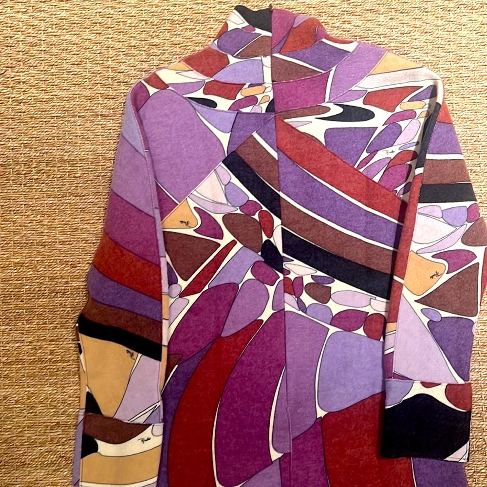 Emilio Pucci signature, print, mock neck dress size Italian, 36 with pockets